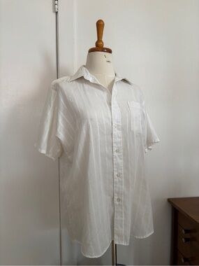 Vintage Givenchy White Short-Sleeve Button-Down Shirt